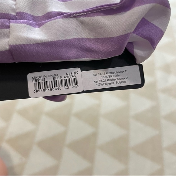 J crew purple white striped scrunchie - Picture 2 of 2